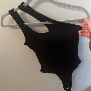 Black across the shoulder bodysuit